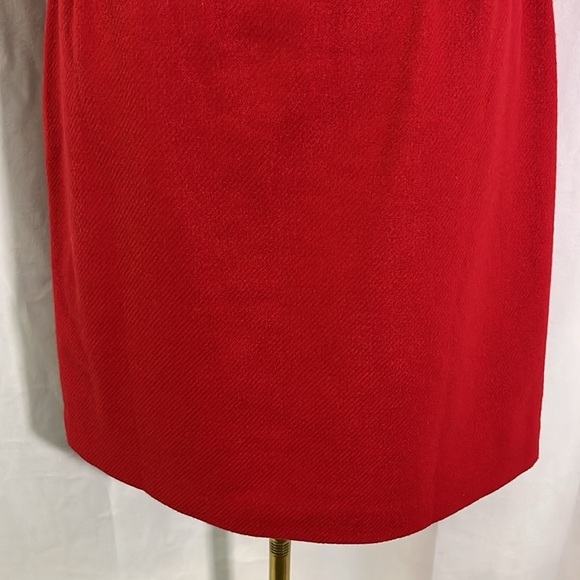 NWOT Talbots Red Twill Faux Wrap Wool Skirt - Picture 12 of 16